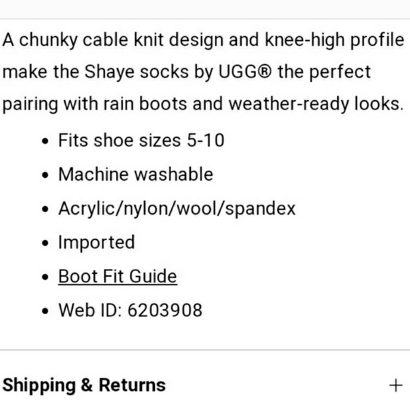 **HP**NIB UGG Shaye Tall Rainboot Socks - Picture 6 of 10